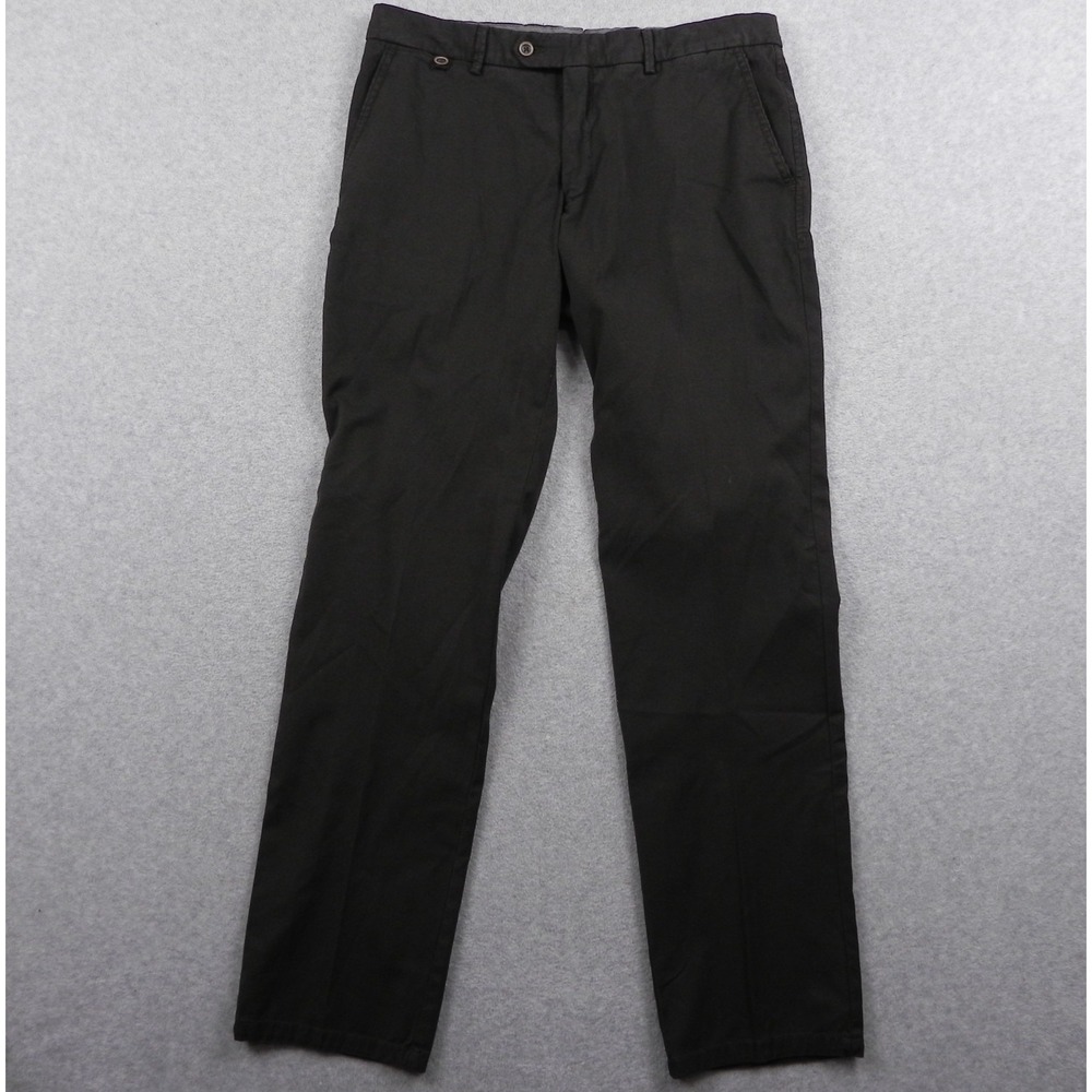Ballin Pants Mens 34 Chino Business Casual Stretch Flex Flat Front Dark Olive